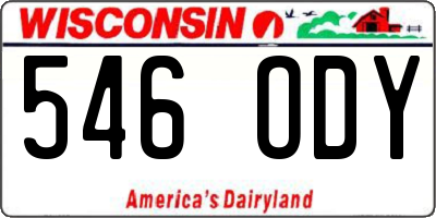 WI license plate 546ODY