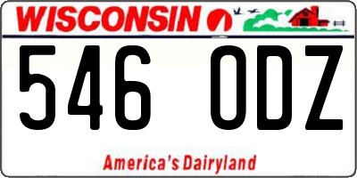 WI license plate 546ODZ