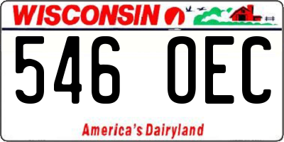 WI license plate 546OEC