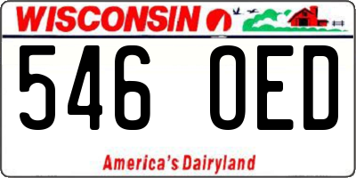 WI license plate 546OED