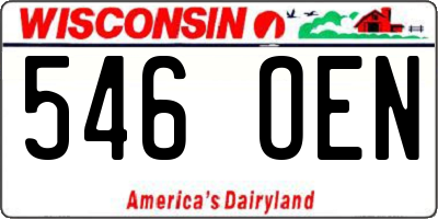WI license plate 546OEN