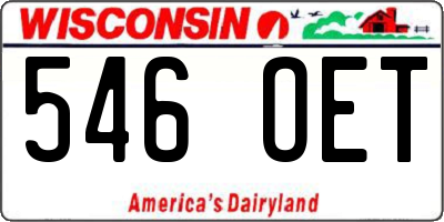 WI license plate 546OET