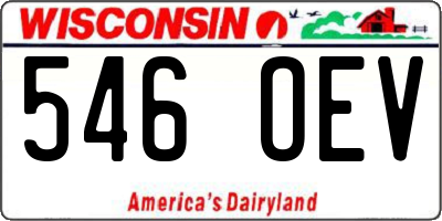 WI license plate 546OEV