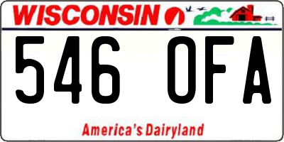 WI license plate 546OFA