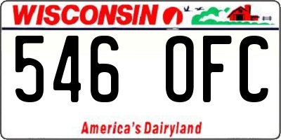 WI license plate 546OFC