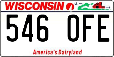 WI license plate 546OFE