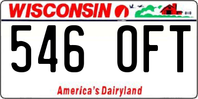 WI license plate 546OFT