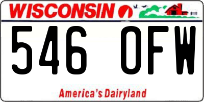 WI license plate 546OFW
