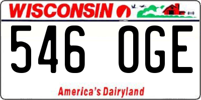 WI license plate 546OGE
