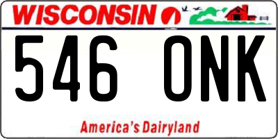 WI license plate 546ONK