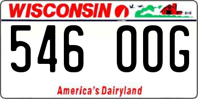 WI license plate 546OOG