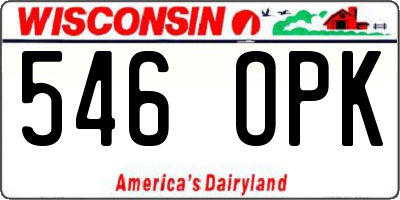 WI license plate 546OPK