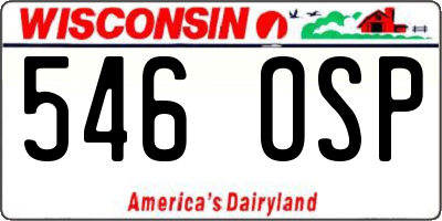 WI license plate 546OSP