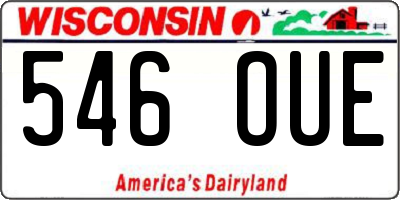 WI license plate 546OUE