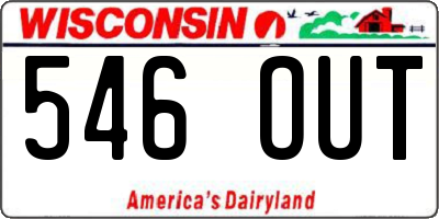 WI license plate 546OUT