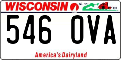 WI license plate 546OVA