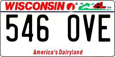 WI license plate 546OVE