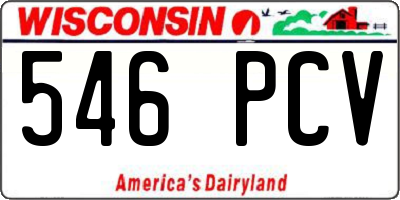 WI license plate 546PCV