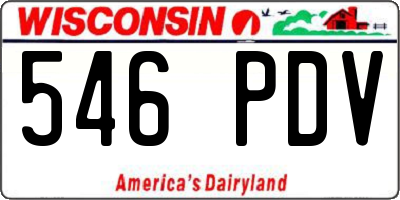 WI license plate 546PDV