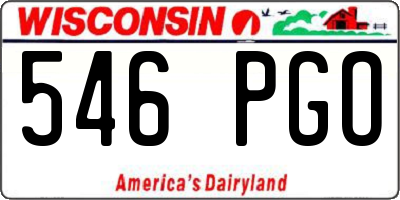 WI license plate 546PGO