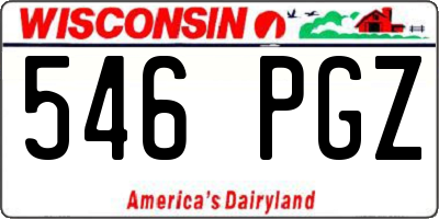 WI license plate 546PGZ