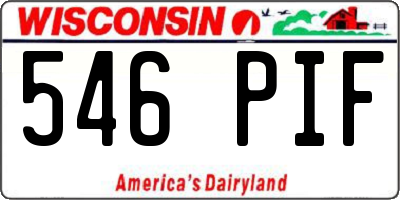 WI license plate 546PIF