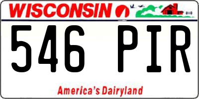 WI license plate 546PIR