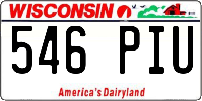 WI license plate 546PIU