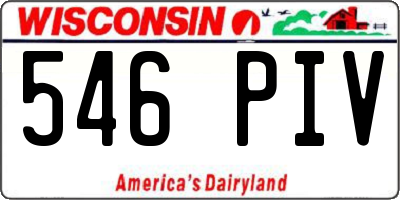 WI license plate 546PIV