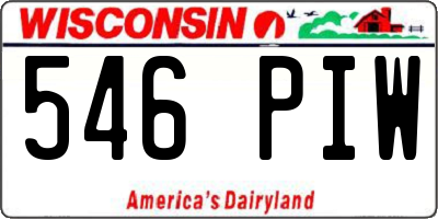 WI license plate 546PIW