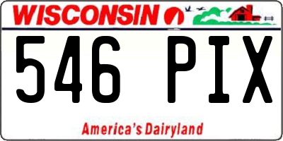 WI license plate 546PIX