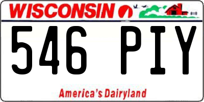 WI license plate 546PIY