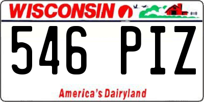 WI license plate 546PIZ