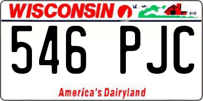 WI license plate 546PJC