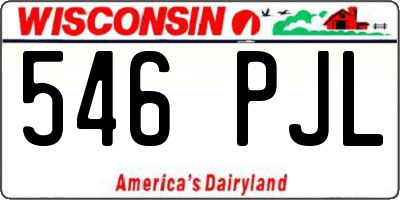 WI license plate 546PJL