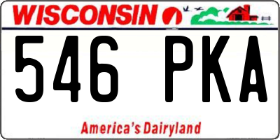 WI license plate 546PKA