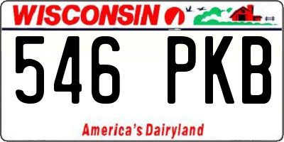 WI license plate 546PKB