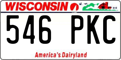 WI license plate 546PKC