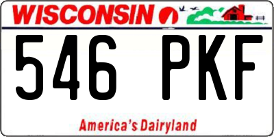 WI license plate 546PKF