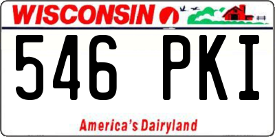 WI license plate 546PKI