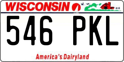 WI license plate 546PKL