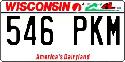 WI license plate 546PKM