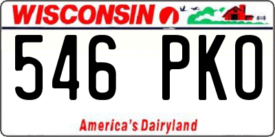 WI license plate 546PKO