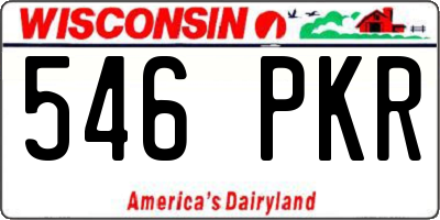 WI license plate 546PKR