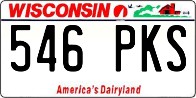 WI license plate 546PKS