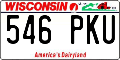 WI license plate 546PKU