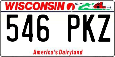WI license plate 546PKZ