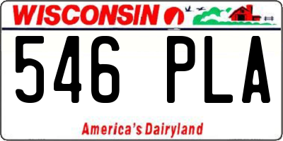 WI license plate 546PLA