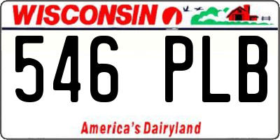 WI license plate 546PLB