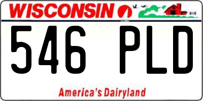 WI license plate 546PLD